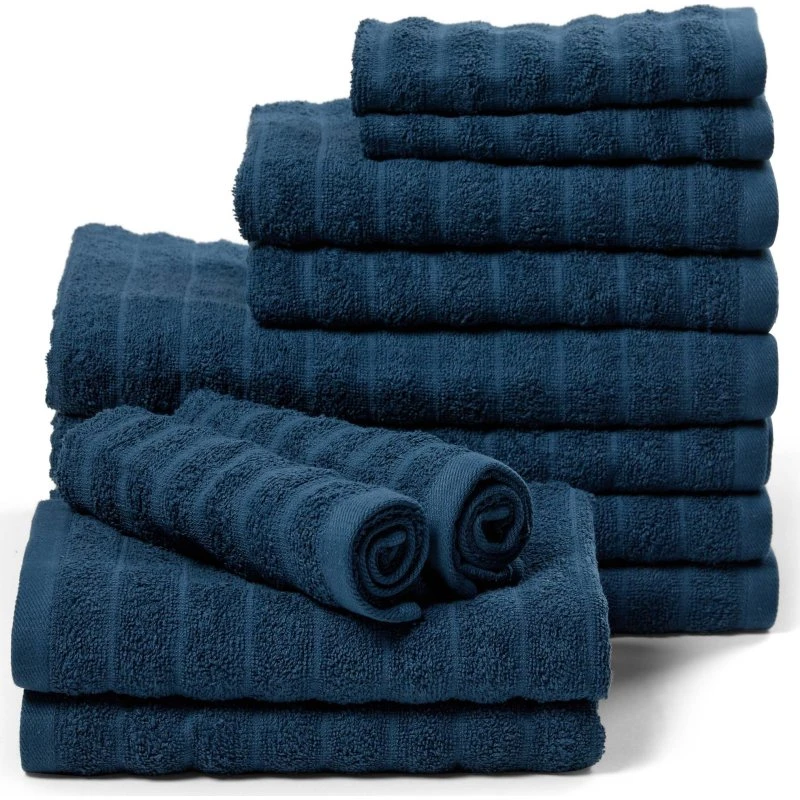 Borg Living håndklædepakke 12 stk. – Blå, 100% kæmmet bomuld