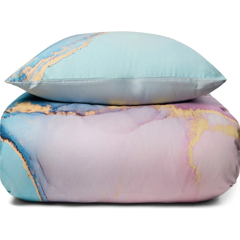 Bomuldssatin sengesæt 200x220 Marble Multi – 100% bomuld