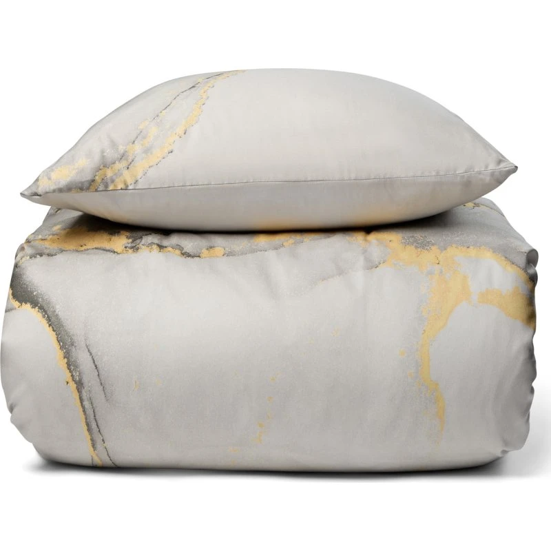 Excellent By Borg bomuldssatin sengesæt 200x220 – Marble grå