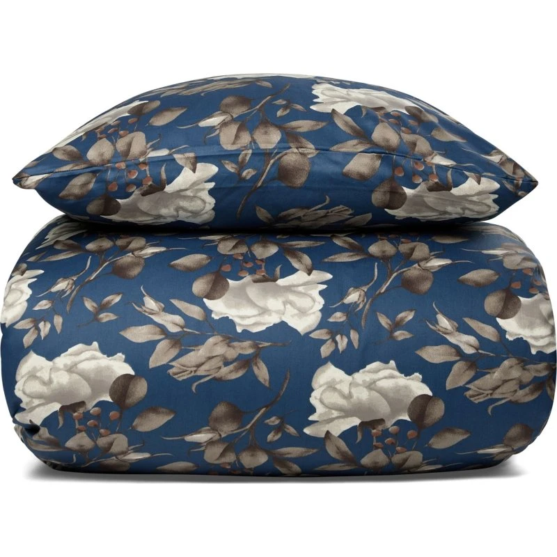 By Night Blossom Blue sengesæt 140x200 100% bomuldssatin