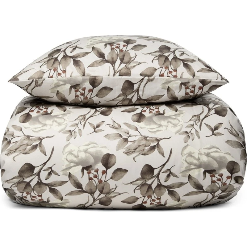By Night Blossom Grey kingsize sengetøj 240x220 - 100% bomuldssatin
