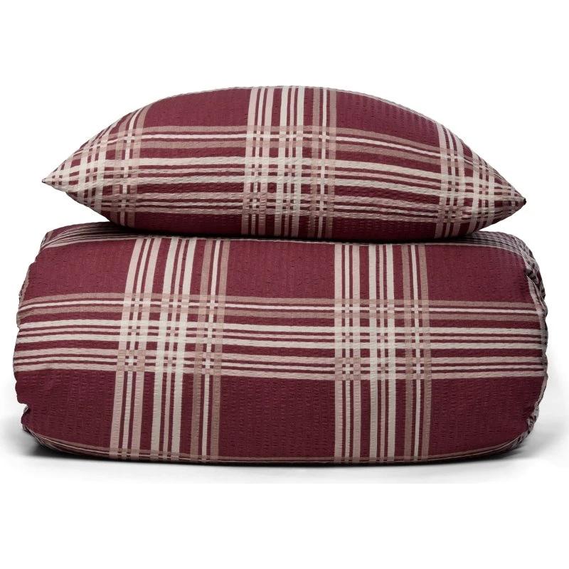 By Night Kingsize sengetøj 240x220 - Rødt ternet