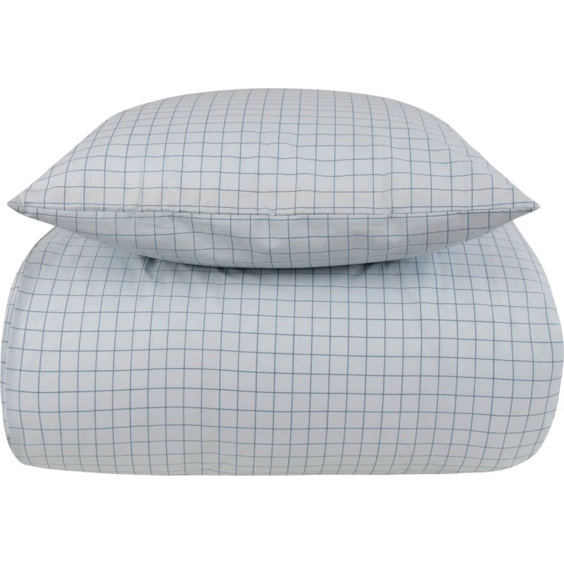 King size sengesæt 240x220 100% bomuld - Blå ternet