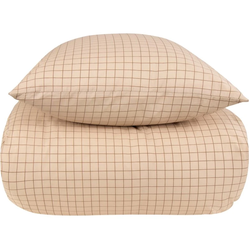 Nordstrand Home sengesæt 140x220 sand ternet - 100% bomuld