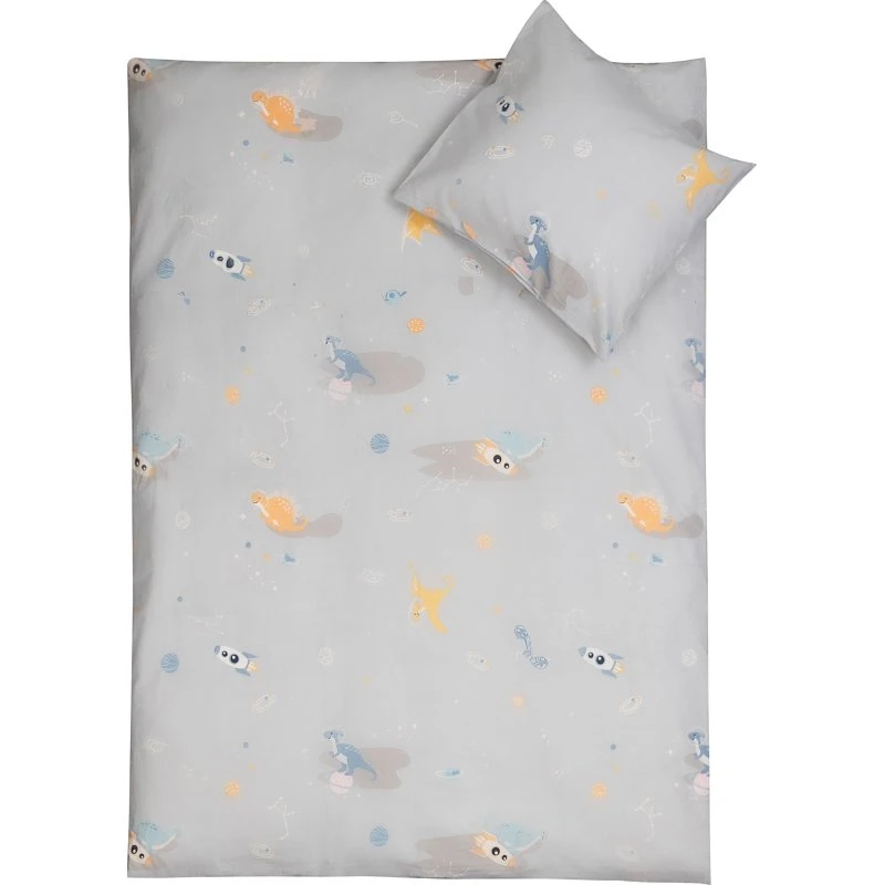 Junior sengetøj 100x140 cm – Rumdinosaur, 100% bomuld