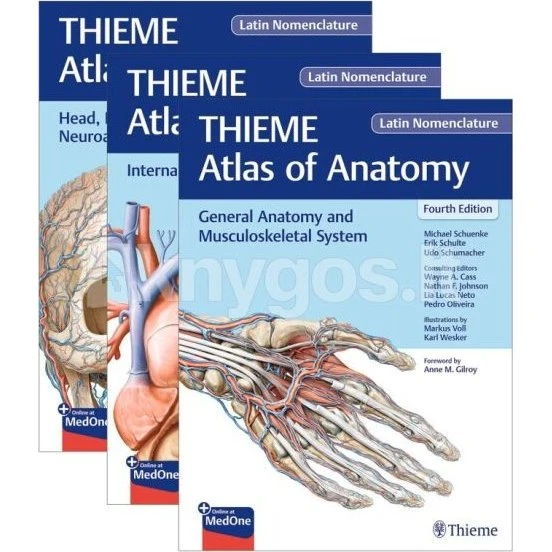 Thieme Atlas of Anatomy - 3 Bøger - 4. udgave - Latin Nomenclature