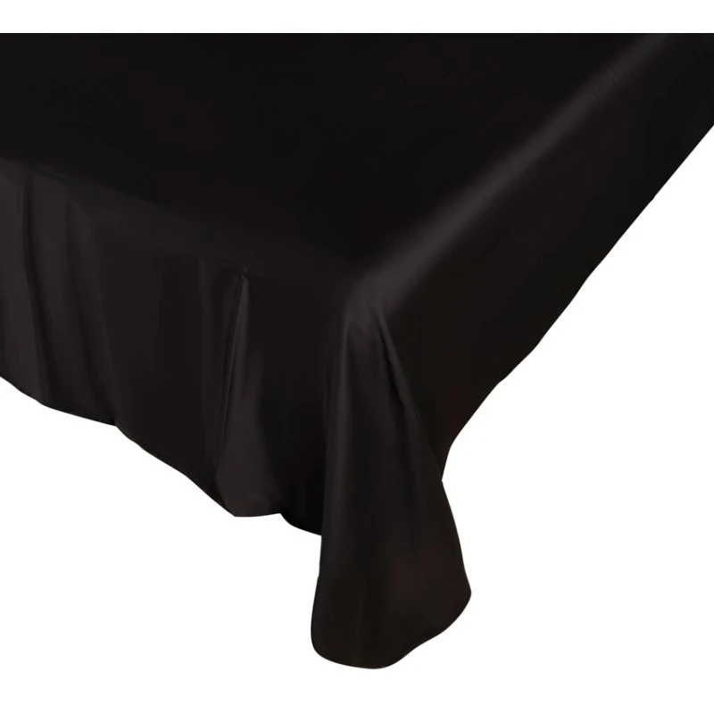 Glat lagen 240x260 cm - Sort, 100% bomuldssatin