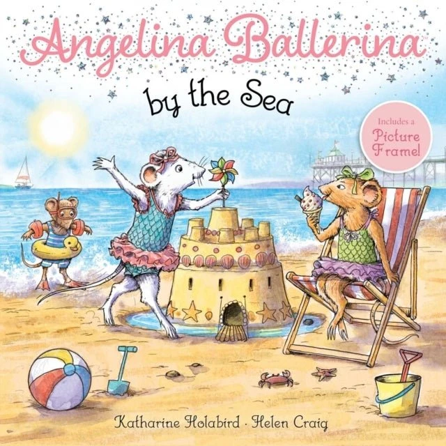 Angelina Ballerina by the Sea - Billedbog med folie og ramme