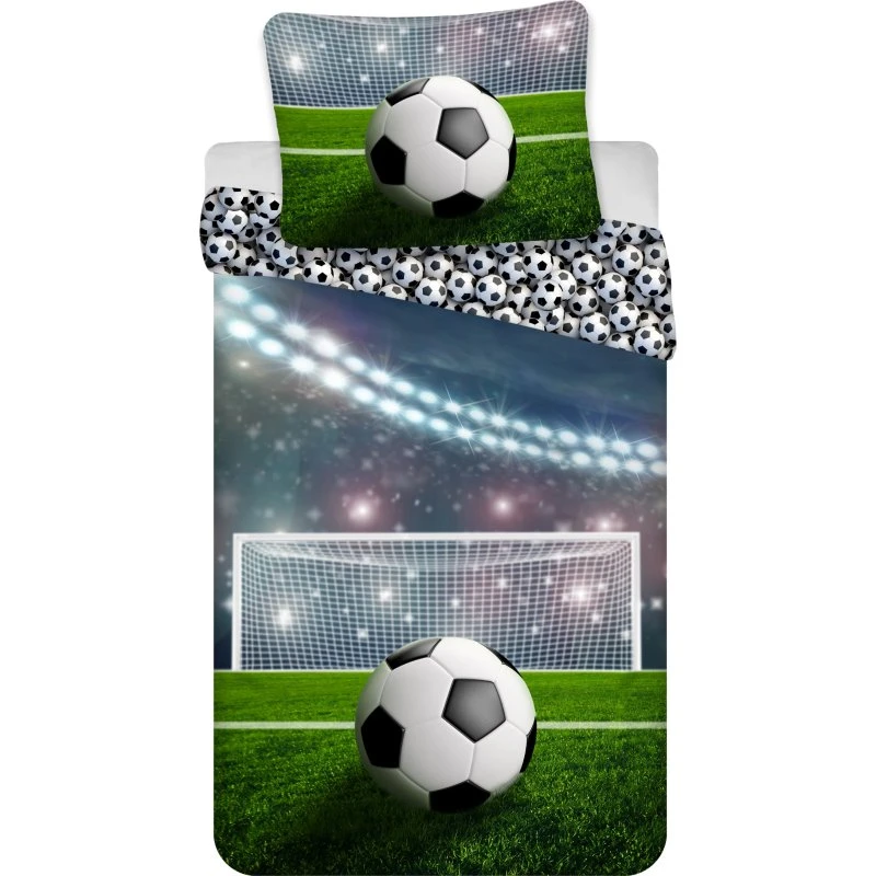 Junior sengesæt 100x140 cm – Vendbart fodboldmotiv