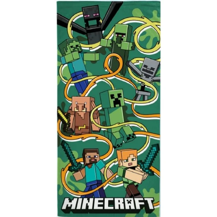 Minecraft badehåndklæde 70x140 cm – 100% bomuld