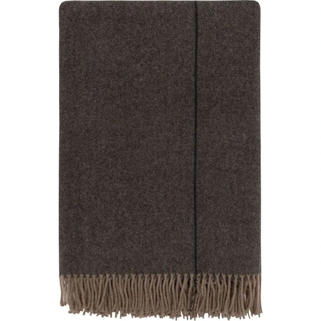 Høie Monte Viso lammeuldsplaid 130x200 mørkebrun