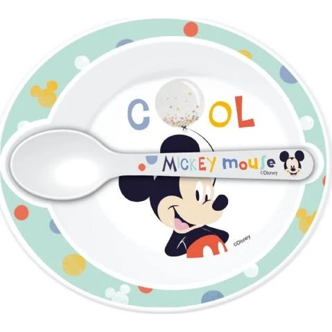 Mickey Mouse børnespisesæt 2 dele - BPA-fri
