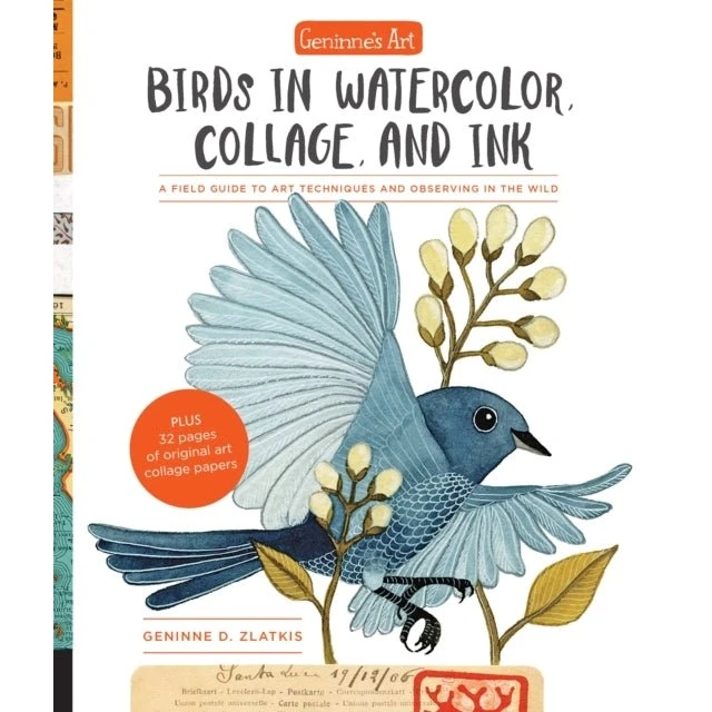 Geninne's Art Birds in Watercolor Collage and Ink