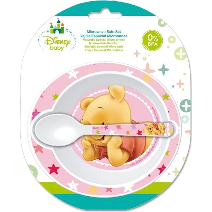 Peter Plys spisesæt 2 dele – lyserød, BPA-fri