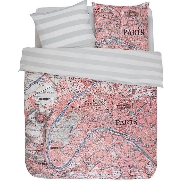 Covers & Co Paris Citymap 140x200 sengetøj 100% bomuld