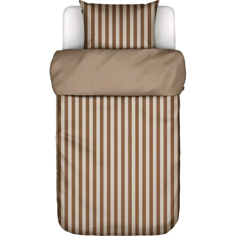 Marc O'Polo 140x200 Enzymvasket Percale - Classic Stripe Toffee