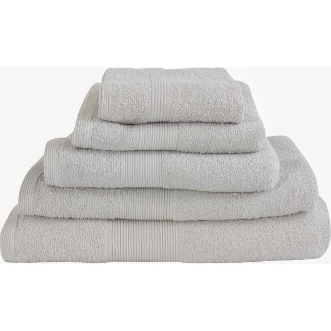 By Borg håndklædepakke 6 stk – 100% bomuld, lysegrå