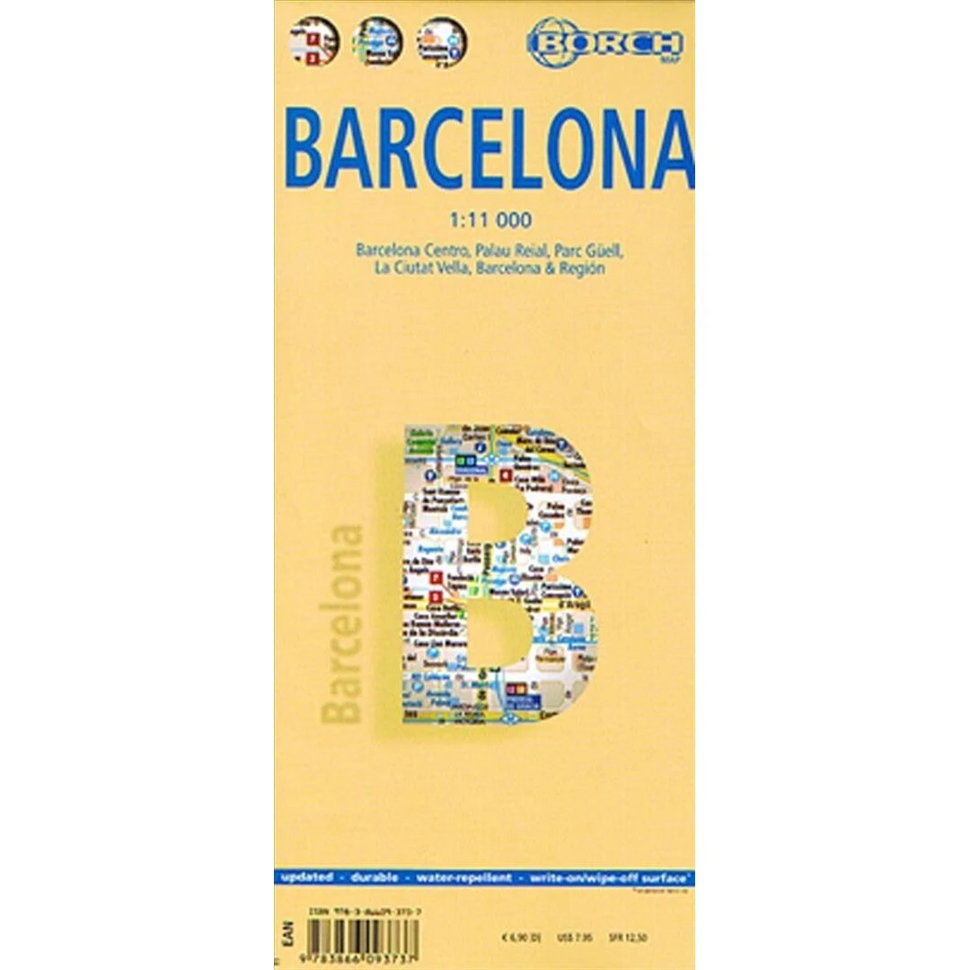 Borch Maps Barcelona - Engelsk rejsekort og guide