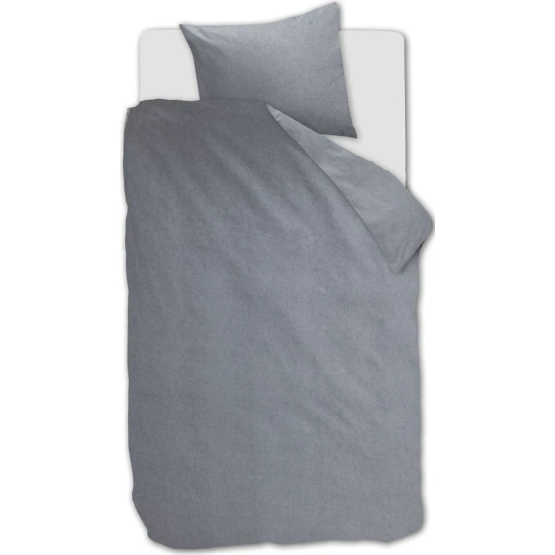 Beddinghouse Flonel sengetøj 140x200 cm - Blågrå