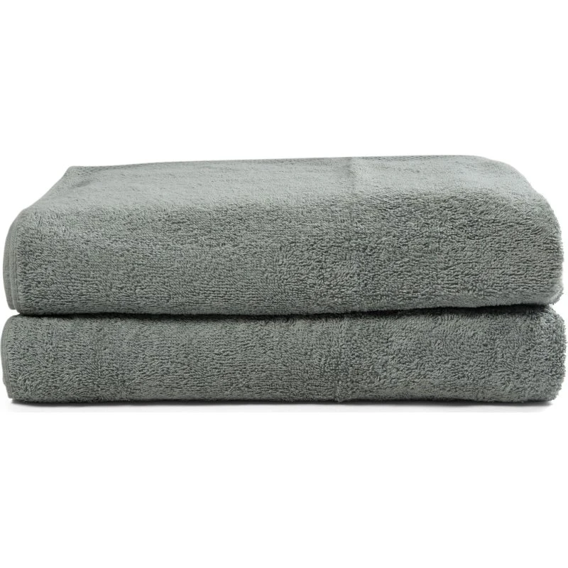 Badehåndklæder 2 stk 70x140 cm – Støvet grøn, 100% bomuld
