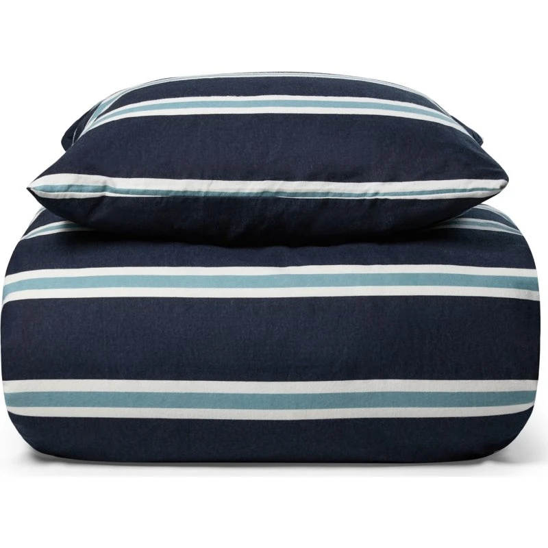 Nordstrand Home Stripe blå flonel sengetøj 200x220