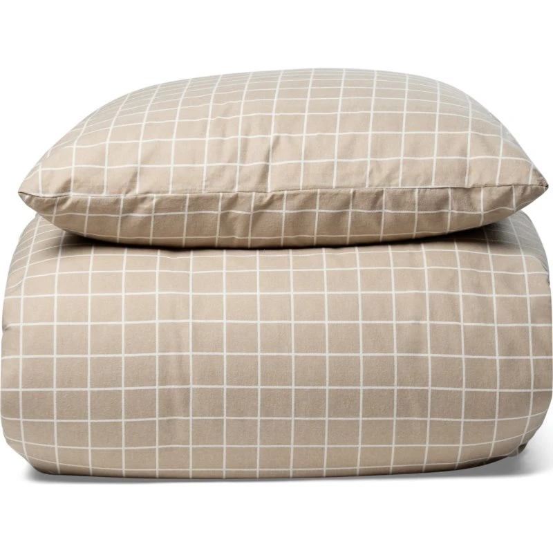 Nordstrand Home flonel sengetøj 140x200 - ternet beige