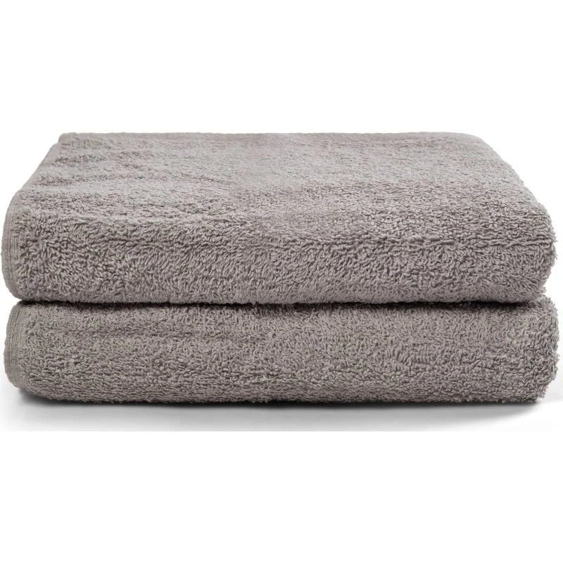 Håndklæder 2 stk 50x100 cm - Lysegrå, 100% bomuld