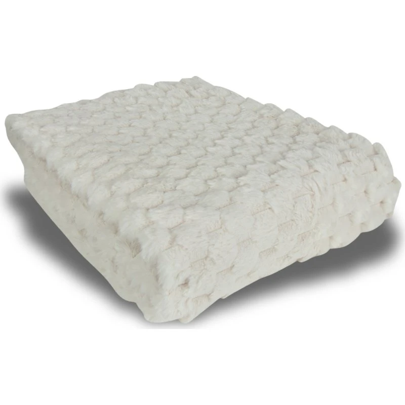 Nordstrand Home plaid i fake fur 135x190 cm - hvid