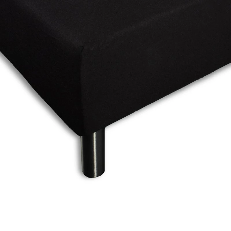 Stræklagen 70x200 cm Sort – 100% bomuld, 40 cm