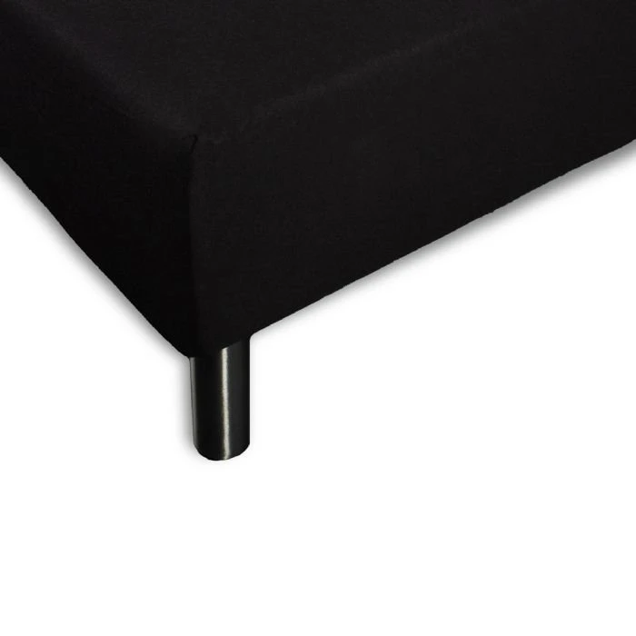 Stræklagen 120x200 cm Sort – 100% bomuld, 40 cm