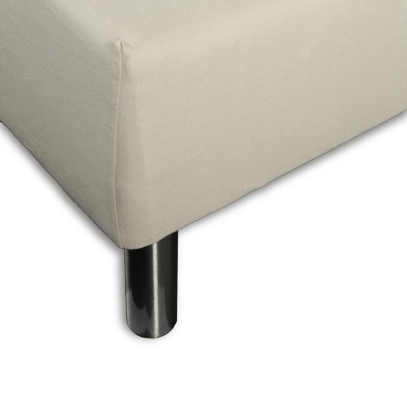 Stræklagen 180x200 cm Sand - 100% Bomuld Jersey