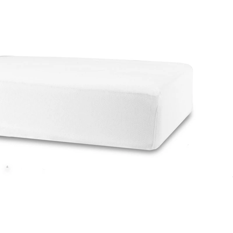 Stræklagen 60x120 cm Hvid - Bomuld/Jersey, Højde 15 cm