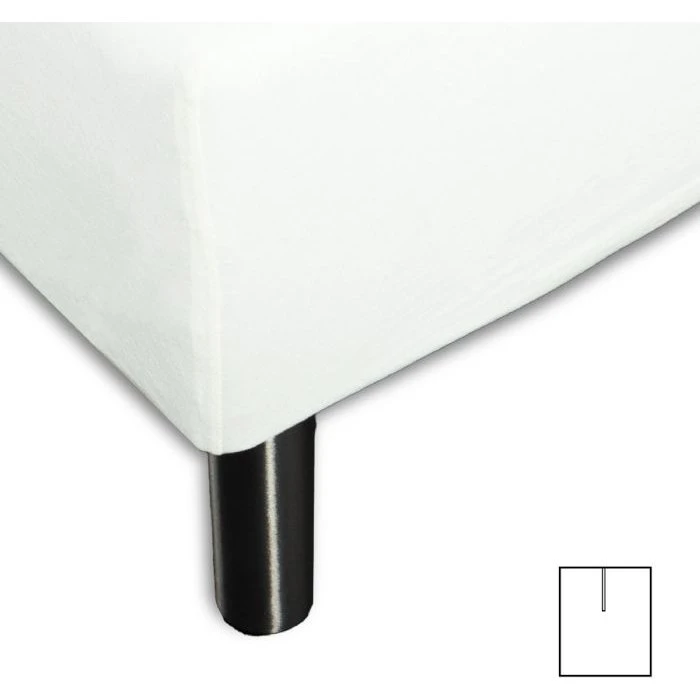 Splitlagen U-split 160x200 cm - 100% bomuld (Hvid)