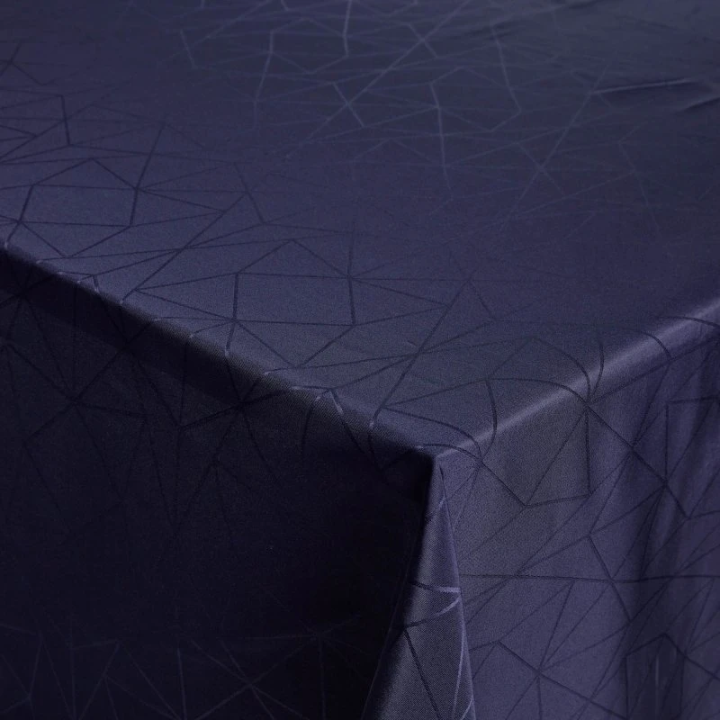 Damaskdug 140x420 cm – Mørkeblå jacquard