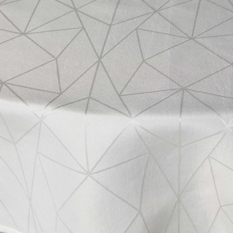 Rund damask dug Ø230 cm – hvid, jacquard, vandafvisende