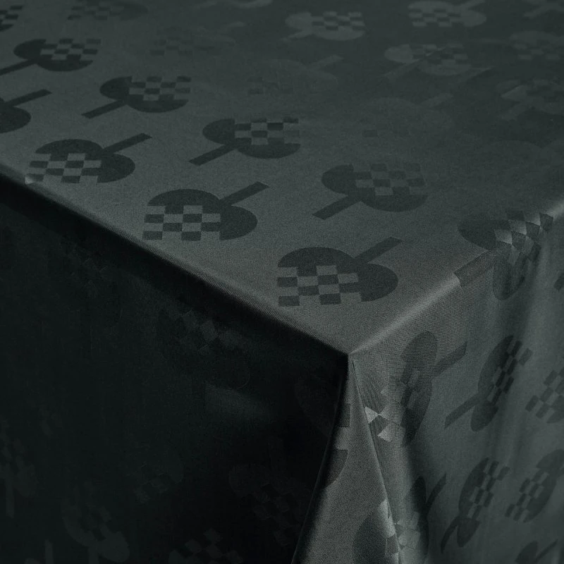 Juledug 140x420 cm - Grøn med hjerter (Jacquard)