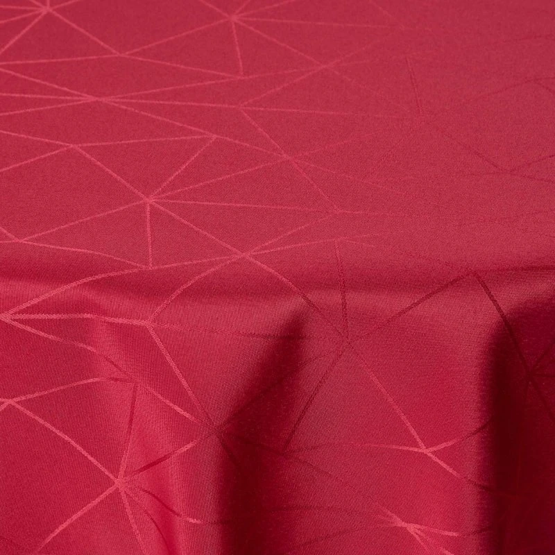 Rund rød damask juledug Ø230 cm - Nordstrand Home