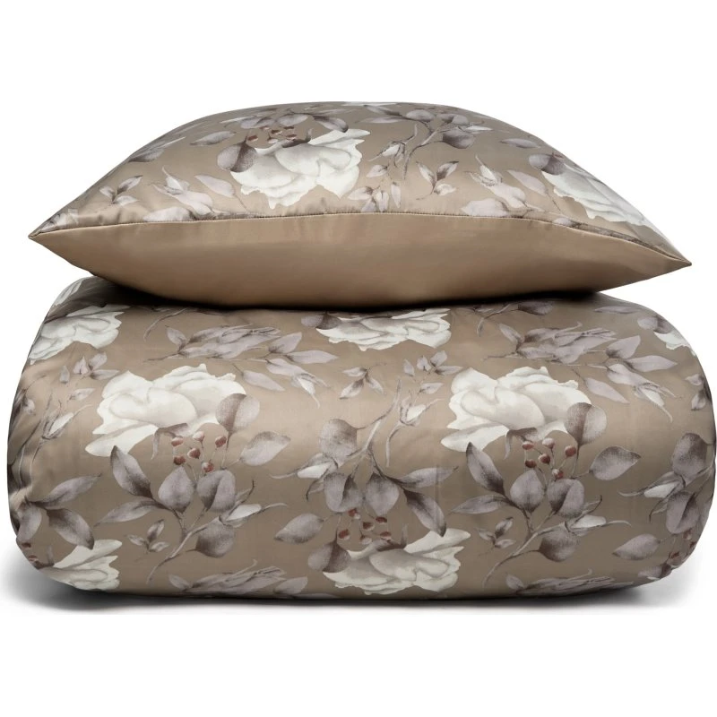 IN Style satin sengetøj 200x200 cm - brun, vendbar