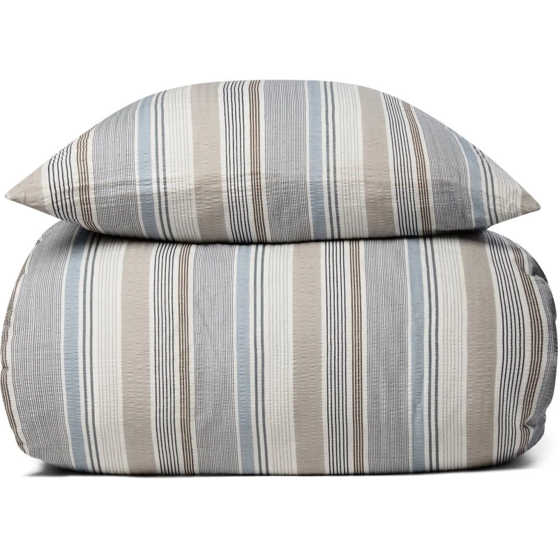 By Night Bæk & Bølge sengesæt 140x200 blå stribet