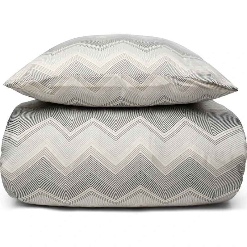 IN Style Microfiber sengesæt 140x200 - Grå zigzag
