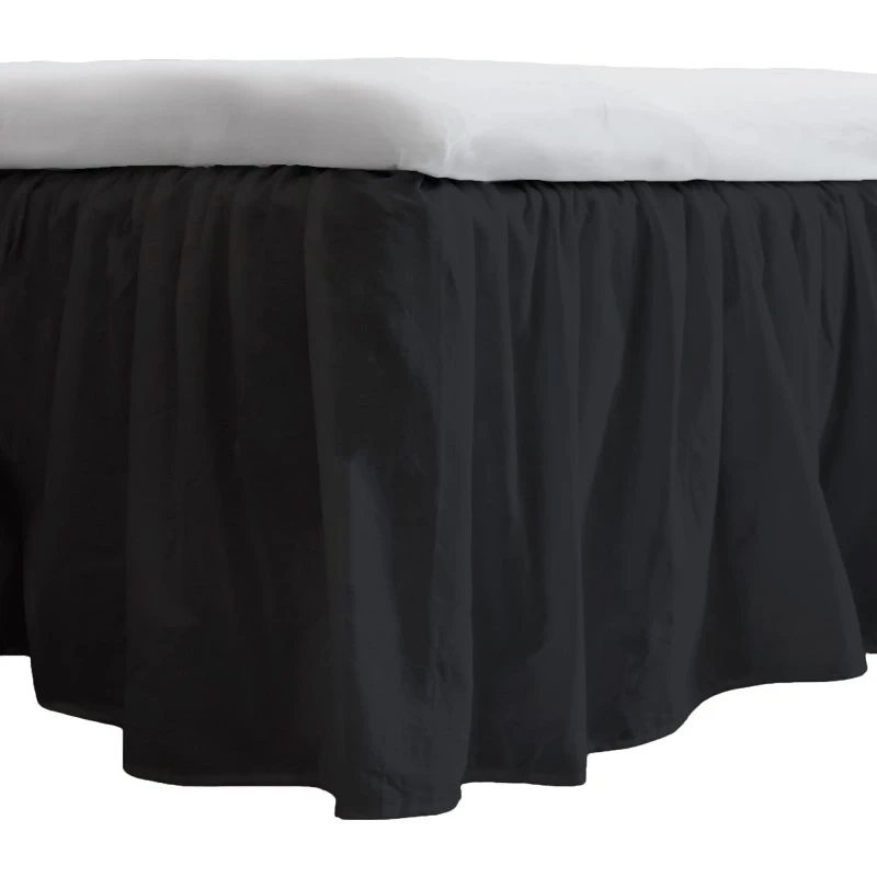 Kappelagen 120x200 cm – Sort 100% bomuld (45 cm)