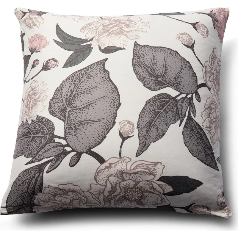 Pudebetræk 60x63 cm beige med blomster – Microfiber