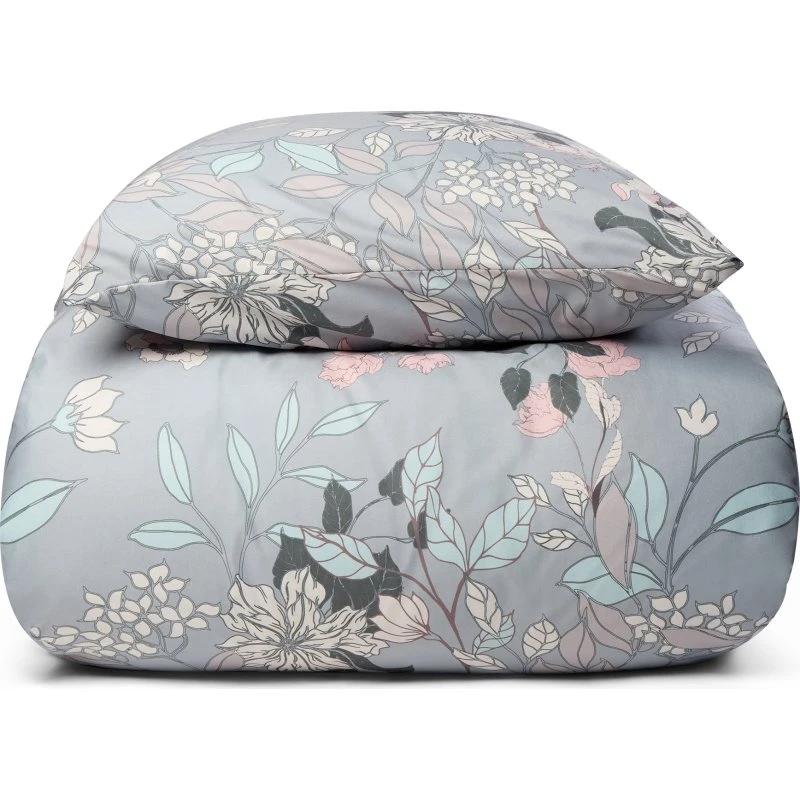 IN Style blomstret kingsize sengesæt 240x220 cm - støvet blå