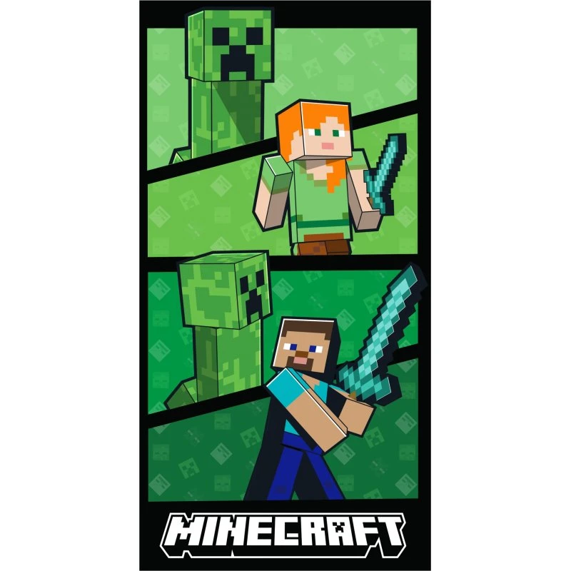 Minecraft badehåndklæde 70x140 cm – 100% bomuld