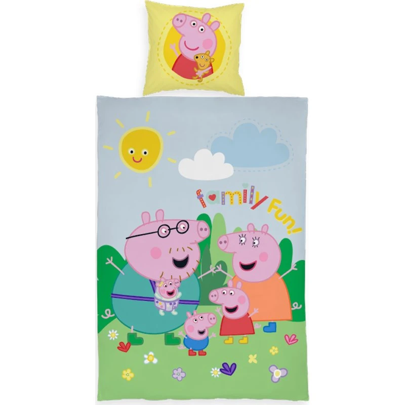 Gurli Gris junior sengetøj 100x140 cm - vendbart, 100% bomuld