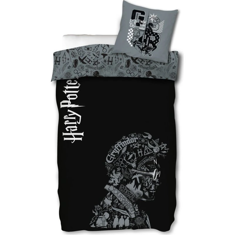 Harry Potter sengetøj 140x200 cm – Glow-in-the-dark bomuld