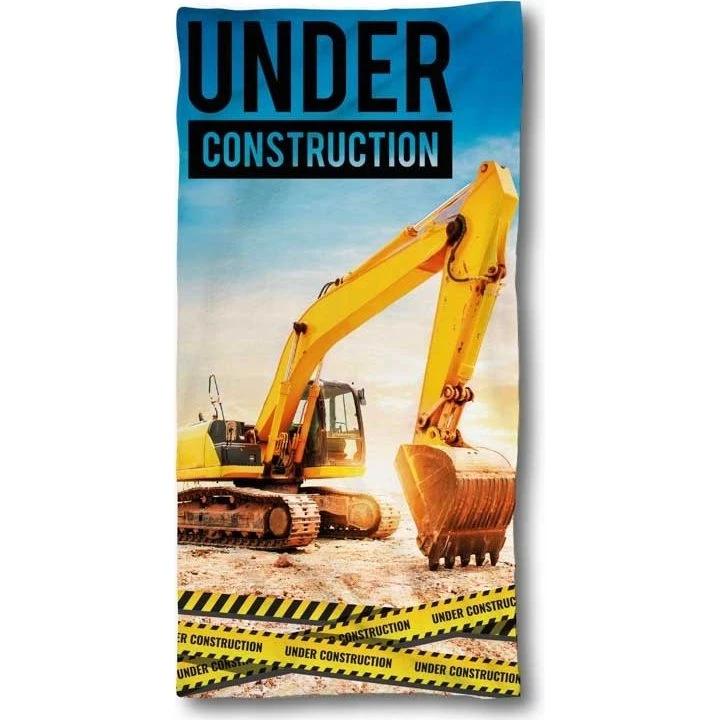 Badehåndklæde med gravemaskine 70x140 cm – 100% bomuld