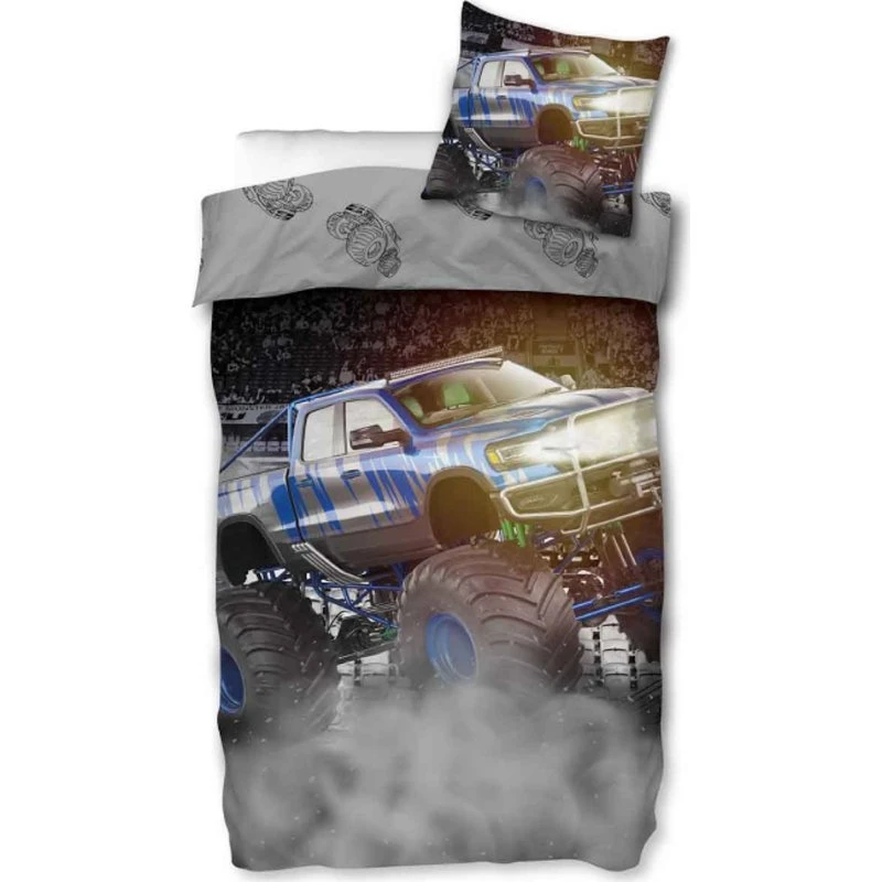 Junior sengetøj 100x140 cm - Monstertruck 100% bomuld