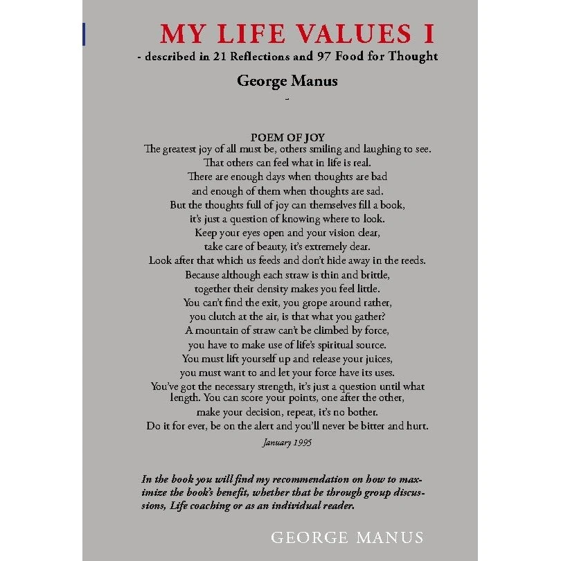 George Manus - My Life Values I