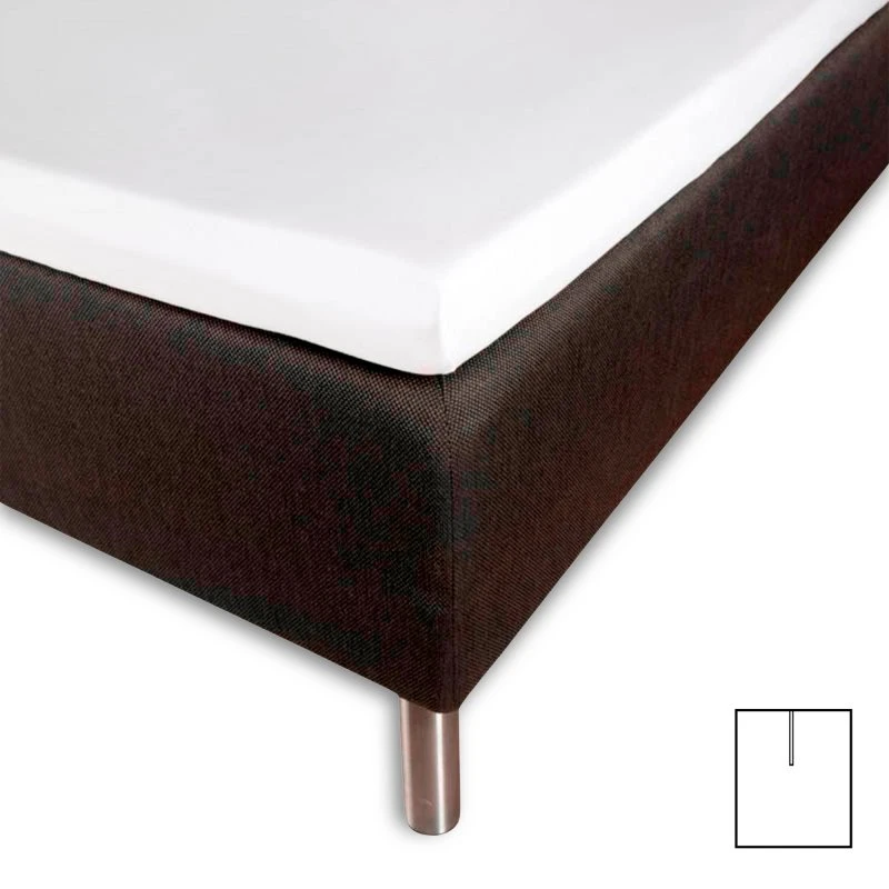 Splitlagen 180x200x8 cm U-lagen i bomuldssatin - Hvid